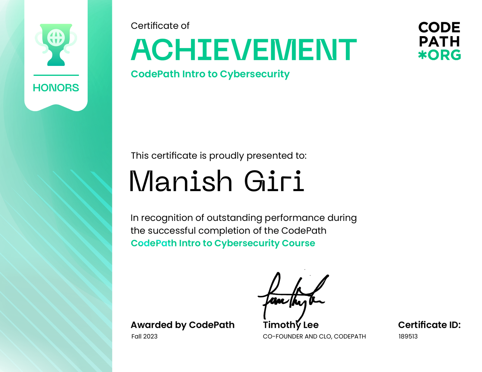 CodePath Intro to Cybersecurity