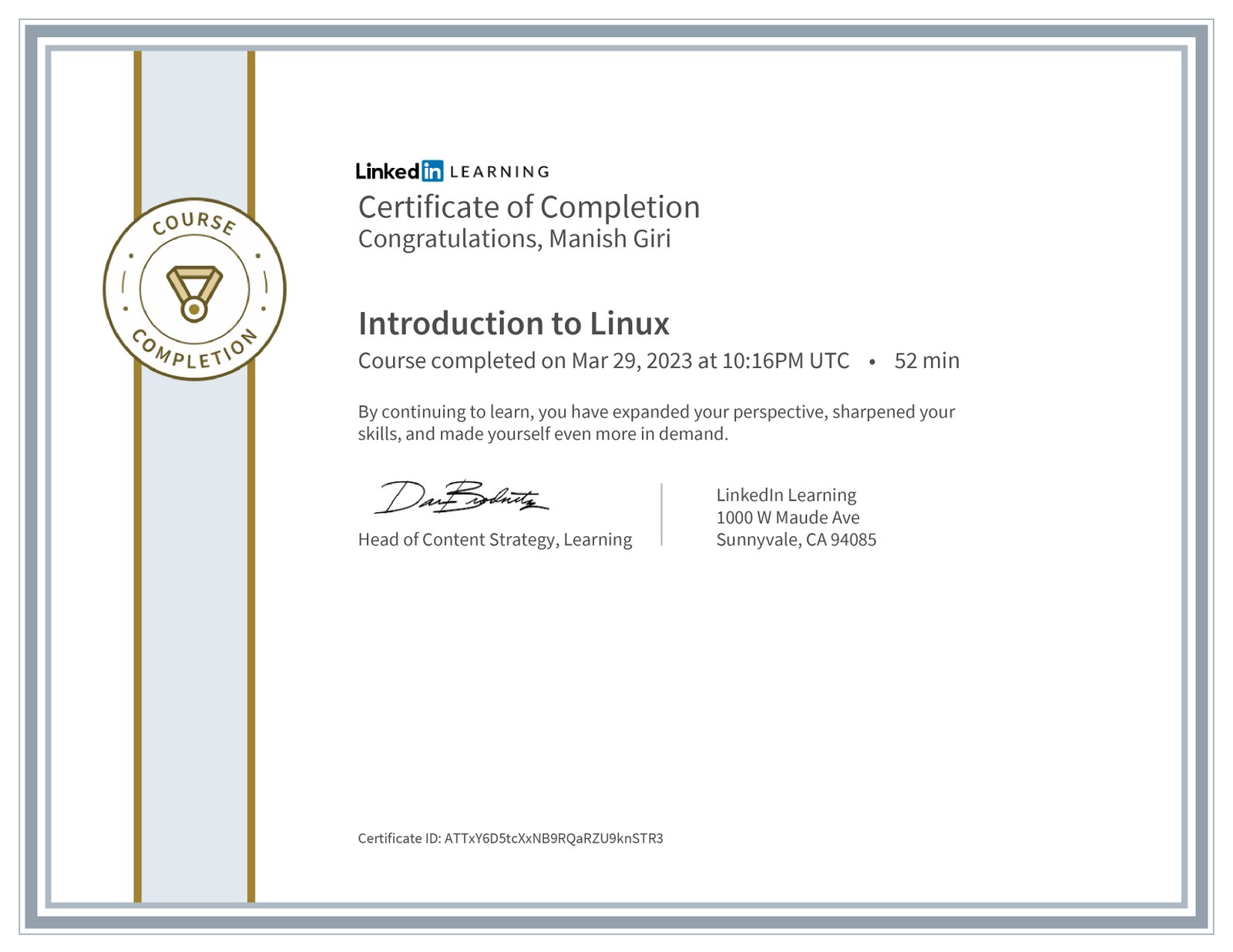 Introduction to Linux Certificate